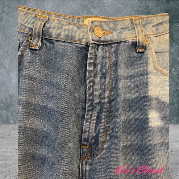 Kensie Jeans True Vintage Women's 8/29 Wide Leg Cropped Blue Denim High Rise - Picture 2 of 16